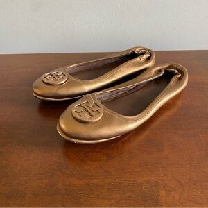 Tory Burch Bronze Reva Flats Timeless Style Comfort